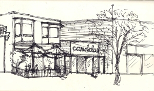 Original Sketch, Candelas Restaurant, Pilot Pen on Paper