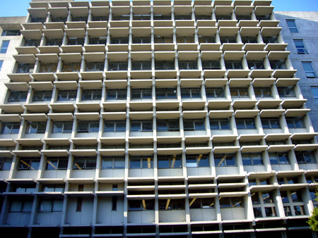 Wurster Hall. Elevation from Courtyard. Oct. 2009.