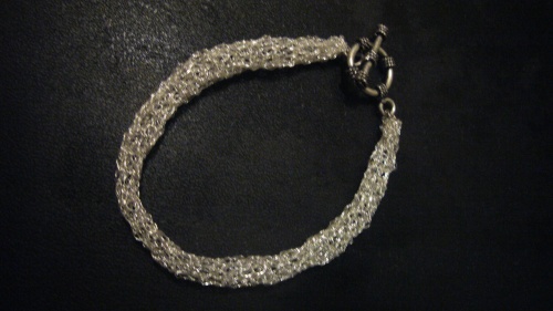 Wire Crochet tubular bracelet. This can be made in pure silver wire. November 20, 2011.
