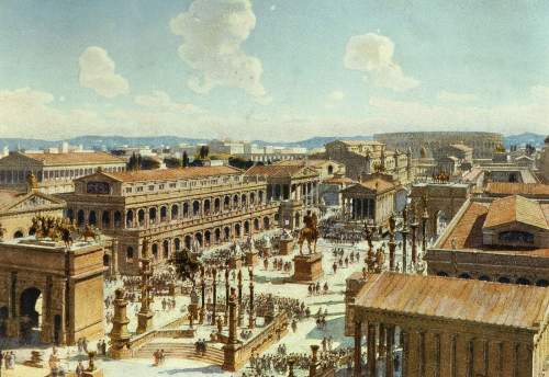 View eastward into the Roman Forum.